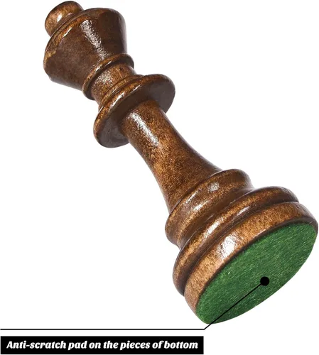 Miniatura 6 de Vamslove Piezas de Ajedrez de Madera Pesadas Solamente - Rey de 3.8'' - 2 Reinas Extra - 34 Piezas de Ajedrez de Madera de Torneo para Juego