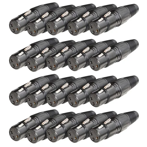 Miniatura 6 de Conectores XLR, 3 pines XLR macho y hembra con carcasa de metal y contactos de cobre chapado en oro, cable de micrófono, conector de audio