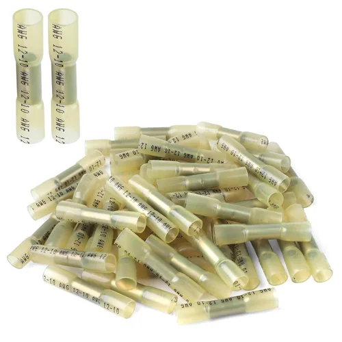 Miniatura 9 de 200 conectores de cable termorretráctiles de 16-14 AWG, conectores de cable eléctrico aislados, impermeables, terminales de crimpado de alambre