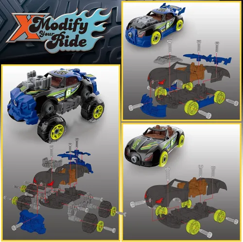 Miniatura 4 de Pup Go 3 en 1 Coche de Construcción para Niños de 3 años en adelante, Coche para Desmontar con Taladro Eléctrico, Camión de Juguete de Construcción