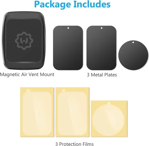 Miniatura 5 de WixGear Soporte magnético para teléfono para automóvil, universal con bloqueo de giro para ventilación de aire, soporte magnético para teléfono
