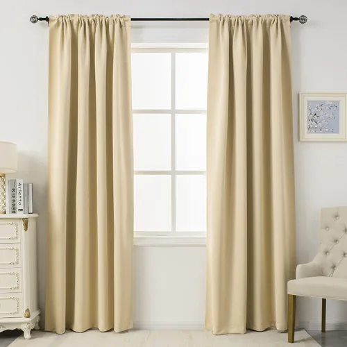 Miniatura 12 de DUALIFE Cortinas opacas de 45 pulgadas de largo, 2 paneles para ventanas pequeñas de dormitorio, aislamiento térmico, bolsillo para barra, cortinas