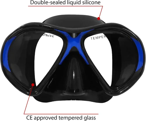 Miniatura 3 de Máscara de buceo Archer – Vidrio templado antivaho – Falda de silicona antifugas – Máscara de buceo, máscara de buceo, máscara de esnórquel