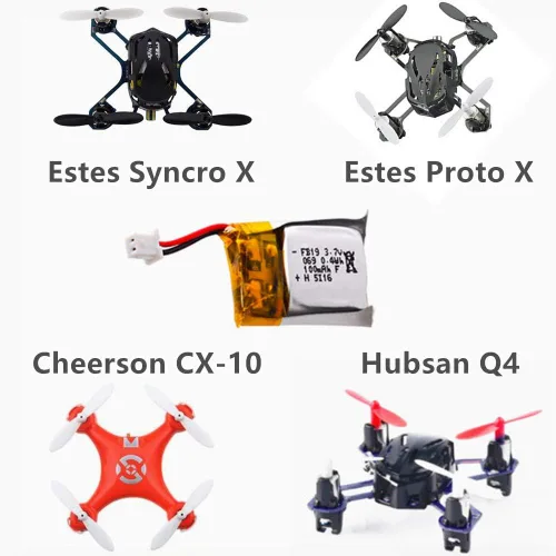 Miniatura 2 de Cecicebb - Batería Lipo de 3.7 V 100 mAh 20C para WLtoys V272, Cheerson CX-10 Mini Quadcopter Estes Proto X, Syncro X, Hubsan Q4 Nano Quadcopter 4