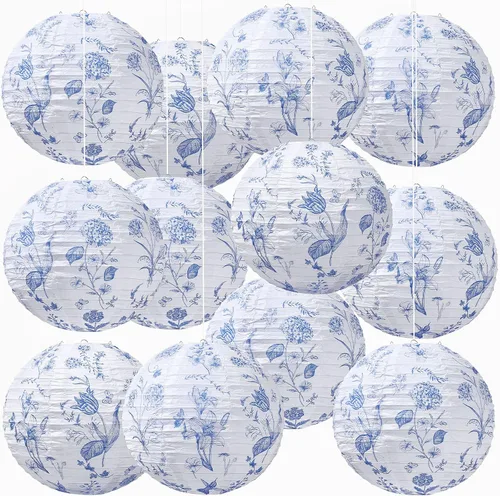 Miniatura 11 de Honoson 12 linternas de papel de composición para el regreso a clases, decoraciones de fiesta colgantes redondas de 10 pulgadas para aula, oficina