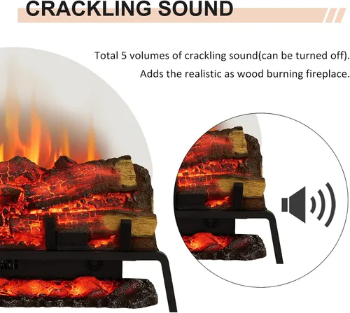Miniatura 5 de PuraFlame 27" Chimenea eléctrica independiente con juego de leña, inserto, calentador de 750W/1500W, 6 colores de llama con 5 niveles de brillo