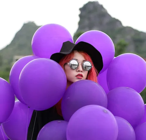 Miniatura 3 de Globos morados, globos de látex de 12 pulgadas, decoración de cumpleaños, boda, graduación, baby shower, fiesta, 100 unidades (morado)