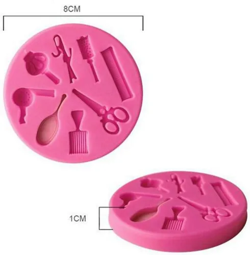 Miniatura 3 de AKOAK Tijeras creativas Herramientas para el cabello en forma de fondant,Molde de pastel de silicona de caramelo de chocolate de arcilla
