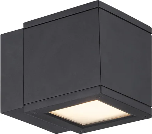 Miniatura 12 de WAC Lighting WS-W2505-AL Rubix - Lámpara de pared LED para exteriores, doble luz, 3000K, aluminio cepillado