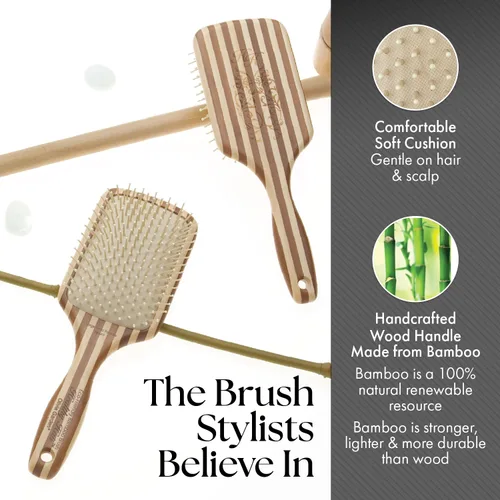 Miniatura 4 de Olivia Garden Cepillo de pelo iónico de bambú ecológico para el cabello saludable