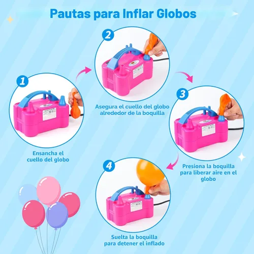 Miniatura 4 de Bomba eléctrica de globos, máquina sopladora de globos eléctrica portátil, bomba de aire de globos, boquilla doble, inflador de globos de 110 V 600