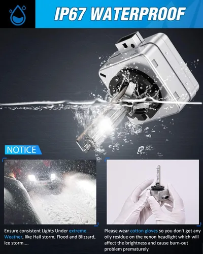 Miniatura 5 de Nilight Bombillas de xenón HID D1S para faros delanteros, bombilla D1S de 6000 K de haz alto y bajo de xenón de repuesto para automóviles de 12 V