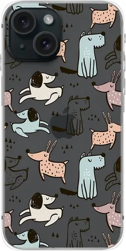 Miniatura 2 de Blingy's Funda para iPhone 15, lindo diseño de perro de dibujos animados, divertido estilo de mascota, diseño de animales divertidos, funda Perros