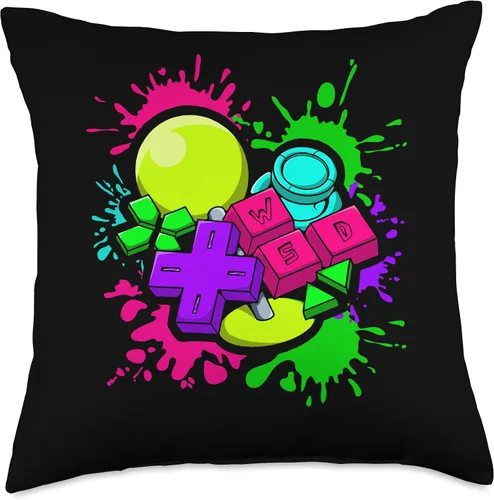 Miniatura 4 de Video Game Console Controllers Retro 80's 90's Arcade Gamer Throw Pillow