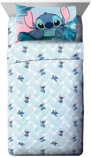 Miniatura 4 de Jay Franco Disney Lilo & Stitch Floral Fun - Juego de ropa de cama de 11 piezas, incluye juego de cama, juego de sábanas