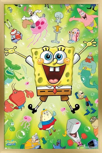 Miniatura 11 de Trends International Nickelodeon Bob Esponja - Póster de pared de explosión, 14.725 x 22.375 pulgadas, versión enmarcada de madera de granero