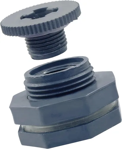 Miniatura 6 de 1" PVC Bulkhead Fitting con enchufes NPT1 rosca hembra conector tanque de agua para barriles de lluvia, acuarios y estanques