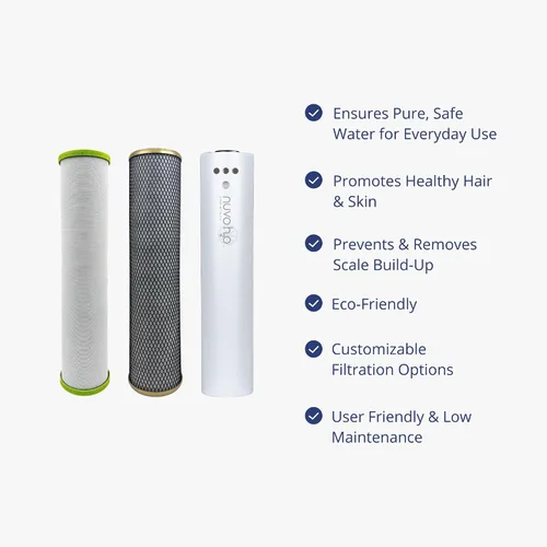 Miniatura 4 de NuvoH2O Cartucho de repuesto para sistema de trío para todo el hogar, avanzado sistema de filtro de agua de 3 etapas con filtro de cítricos sin sal