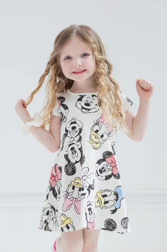 Miniatura 2 de Disney Princesa Frozen Minnie Mouse Moana Mulan La Sirenita Cenicienta Skater Vestido con coletero para bebé a niño grande