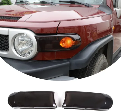 Cubierta de luz antiniebla delantera ahumada para Toyot@ FJ Cruiser 2007-2021, parachoques delantero de conducción antiniebla, cubierta de moldura