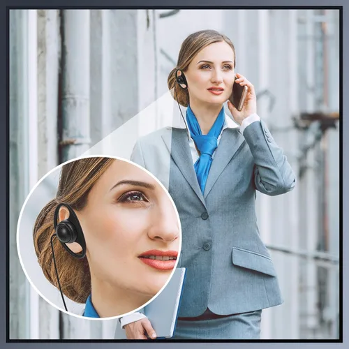 Miniatura 5 de Macarrie 6 auriculares de radio con micrófono 2 pines en forma de D Walkie Talkie auricular con micrófono Walkie Talkie Auricular compatible