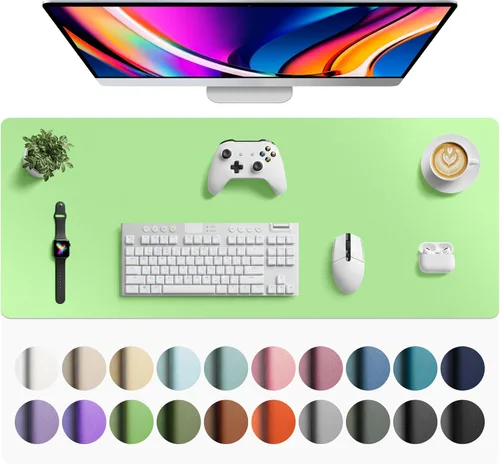 Miniatura 144 de Aothia - Protector de escritorio de cuero sintético, base para mouse, superficie antideslizante e impermeable para escribir y para laptop