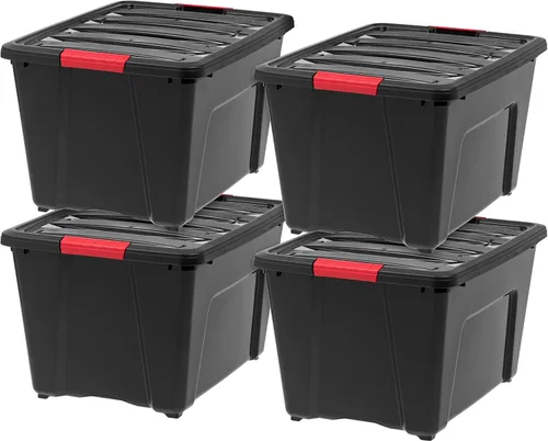 Miniatura 14 de IRIS USA - Caja de almacenamiento de plástico de 13 cuartos de galón con tapa y pestillos – Paquete de 6 – sin BPA, solución de organización
