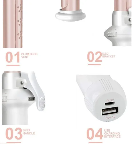 Miniatura 5 de Mini plancha rizadora inalámbrica, 30 W, 2 en 1, recargable por USB, de cerámica, rizador de pelo de viaje para peinado, uso húmedo y seco (blanco)