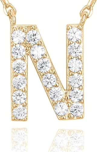 Miniatura 24 de PAVOI 14K White Gold Plated Cubic Zirconia Initial Necklace Letter Dainty Necklaces for Women