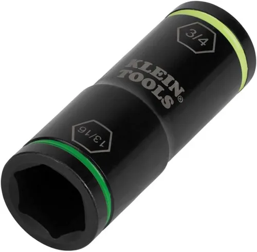 Miniatura 8 de Klein Tools 66074 Impact Driver Flip Socket, tamaños de 3/4 y 13/16 pulgadas, uso con llaves de impacto compactas Klein Tools BAT20CW, BAT20CW1
