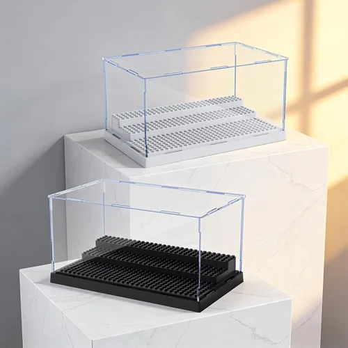 Miniatura 5 de Cajas de exhibición Pokiiulk para minifiguras, 4 cajas de exhibición para minifiguras, encajan para figuras de bloques, cajas para minifiguras con 3