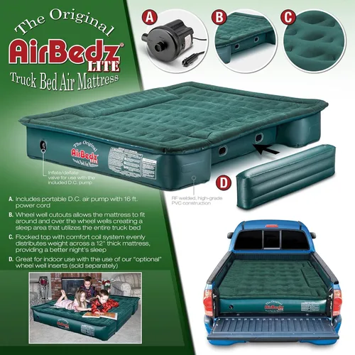 Miniatura 4 de Pittman Outdoors AirBedz Lite PPI PV202C - Colchón inflable de tamaño completo y corto de 6'-6.5' para cama de camión con bomba de aire DC con cable