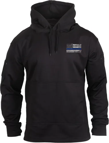 Miniatura 3 de Rothco Sudadera con capucha de transporte oculta de línea azul delgada, Negro