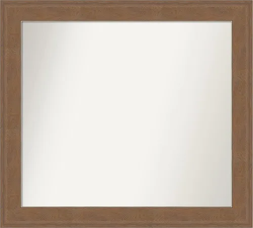 Miniatura 383 de Amanti Art Espejo de baño marrón para sobre el fregadero, 25 x 25 pulgadas, hecho a medida, espejo de tocador cuadrado marrón medio, marco de madera
