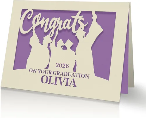Miniatura 8 de EDSG Tarjetas de graduación personalizadas, felicitaciones, regalo de graduación, suministros de decoración de graduación, corte de papel láser