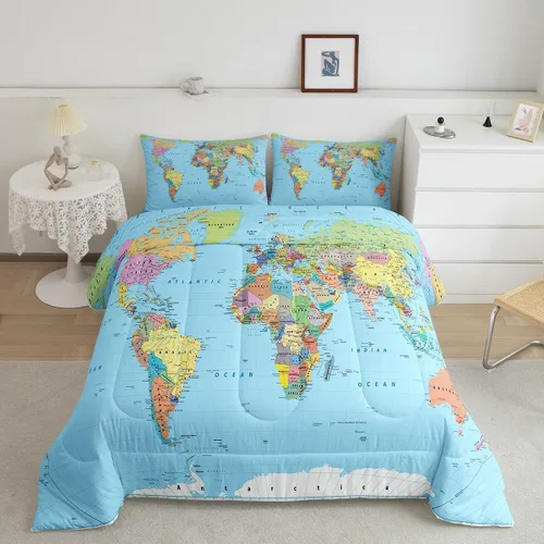 Miniatura 13 de Juego de edredón de pollo tamaño individual, juego de ropa de cama de conejo azul y rosa, caricatura Kawaii de animales salvajes, edredón amarillo