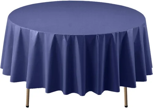 Miniatura 11 de Party Essentials Mantel redondo de plástico desechable de 84 pulgadas, 3 unidades, color negro