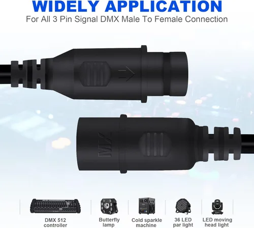 Miniatura 7 de Ridgeyard Cable XLR de 3 pines macho a hembra flexible DMX para escenario, señal DJ XLR DMX conexión para luz de cabeza móvil, foco de luz par