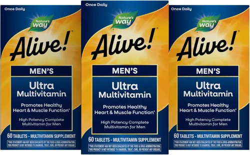 Miniatura 14 de Nature's Way ¡Alive! Tabletas multivitamínicas de ultra potencia una vez al día para hombre, vitamina diaria completa de alta potencia para hombres
