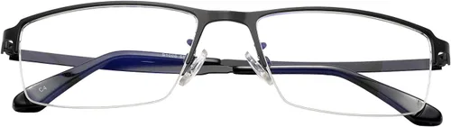 Miniatura 4 de Gafas de bloqueo de luz azul para computadora, para hombres, gafas de juegos de computadora, medio marco de metal, lente transparente, protección