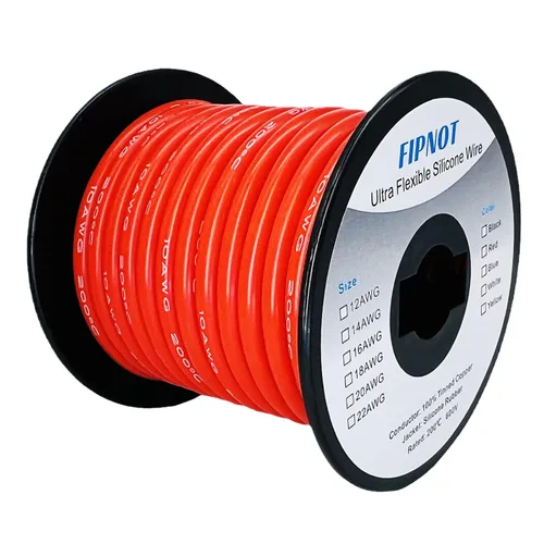 Miniatura 22 de Cable de 8 AWG Alambre Calibre 8 de Silicona - Carrete Negro de 25 pies, Alambre de Cobre Estañado Trenzado Extra Flexible 8AWG para Soldadura 200℃