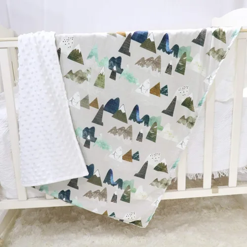 Miniatura 9 de Manta para niños pequeños de dinosaurios de felpa súper suave con respaldo de puntos, impresa en multicolor Manta de dinosaurio para bebé