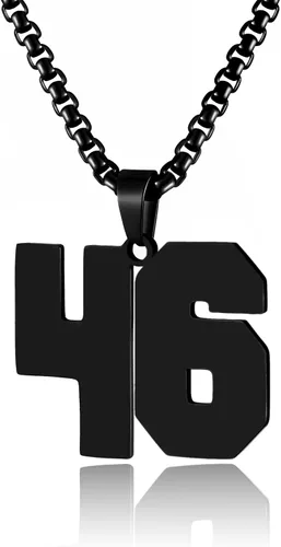 Miniatura 172 de Collar de Número Dorado para Hombre, Cadena de Acero Inoxidable con Colgante de Número para Atletas, Joyería Deportiva Personalizada para Niños