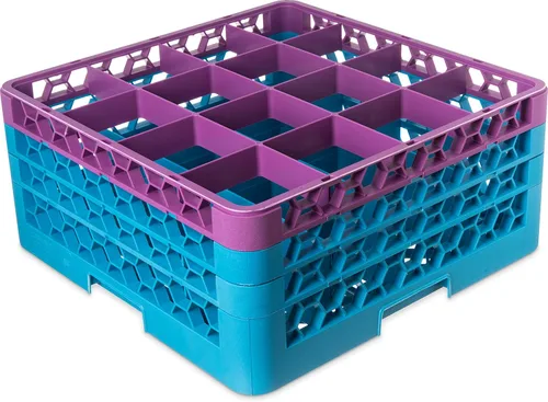 Miniatura 126 de Carlisle FoodService Products RG9-214 OptiClean Estante de vidrio con 9 compartimentos con 2 extensores, 7.12 pulgadas, polipropileno, azul