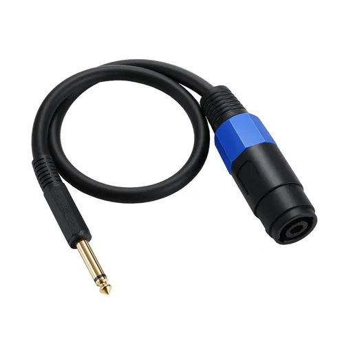 Miniatura 2 de Cable de altavoz mono 1/1.6 - 19.7 in/0.5FT Speakon a 1/4 TS Plug Adaptador de audio para altavoz DJ/PA Speakon hembra a 1/4 macho recto