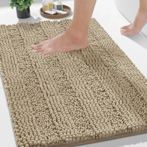 Miniatura 116 de Yimobra Alfombras lavables para baño, alfombra de baño de chenilla súper suave y absorbente para piso y alfombra, alfombra antideslizante de secado