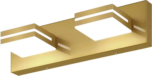 Miniatura 76 de SineRise - Lámpara LED para tocador de baño - Moderna lámpara de acrílico con acabado cromado para iluminación de pared sobre el espejo - 2 luces