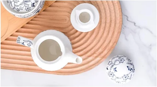 Miniatura 3 de Tarros de especias para condimentos, tarro de cerámica azul y blanco para restaurante con vinagre retro, tarro de chile, tarro de sal, salsa