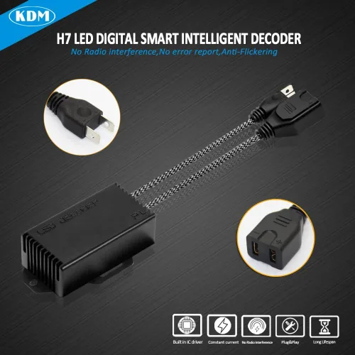 Miniatura 2 de KDM H7 LED Canbus Decodificador, resistencia de carga antiparpadeo sin errores, adaptador LED de advertencia cancelador de advertencia, paquete de 2