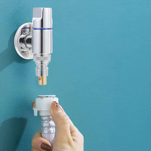 Miniatura 3 de 2 válvulas de cierre de acero inoxidable para lavadora, válvulas de parada de ángulo de 1/2 pulgada con chapado de espejo para uso doméstico, mini